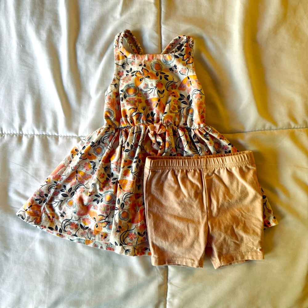 Tommy Bahama 12m pink flower tank dress and shorts set
